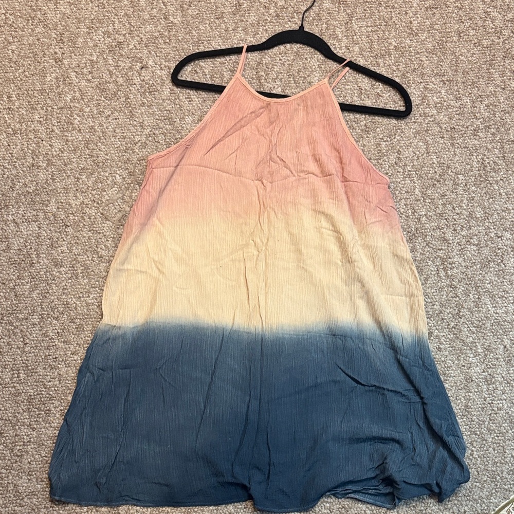 Francesca's Collections Pink Cream Blue Ombre Mini Dress